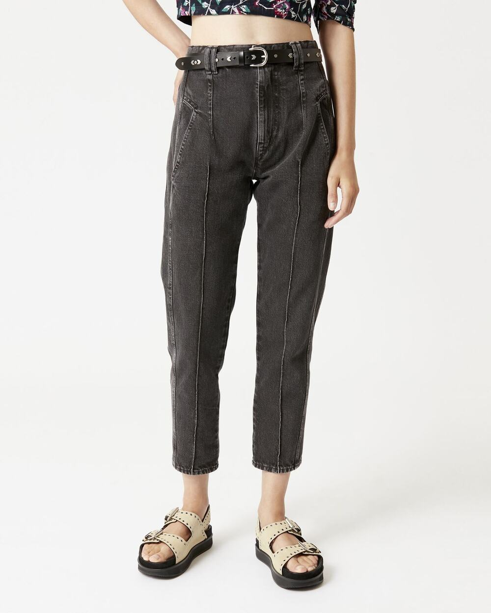 Isabel Marant Etoile Tilly Straight Leg Jeans Faded Black Size 2 New